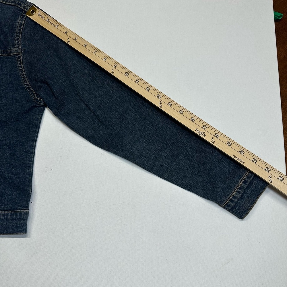 New Girls Comfort Denim Jean Jacket Large Long Sleeve - Picture 8 of 8